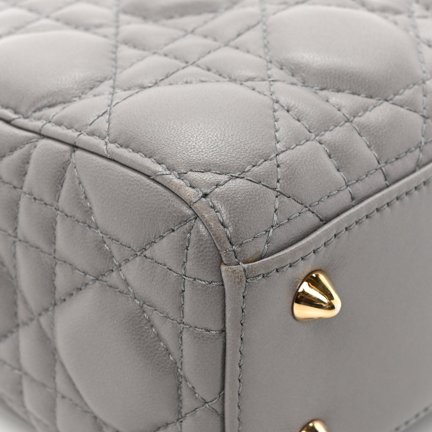 Lambskin Cannage Small Lucky Badges My Lady Dior Grey