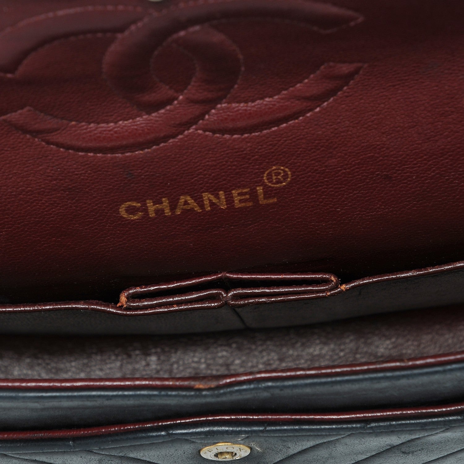 Chanel Lambskin Chevron Quilted Medium Double Flap Black 14 of 14