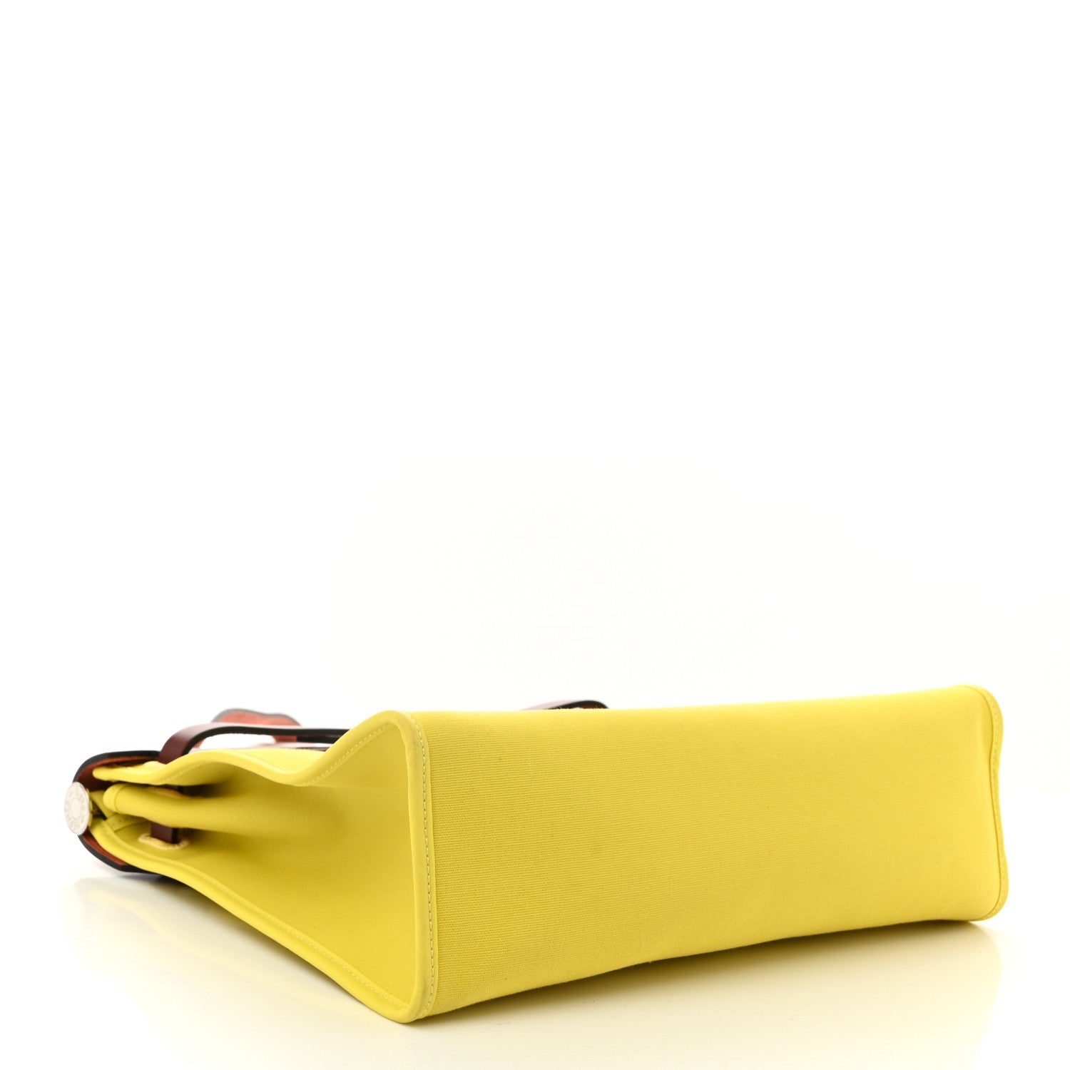 Hermes Vache Hunter Toile Herbag Zip 31 PM Lime Rouge H 5 of 12