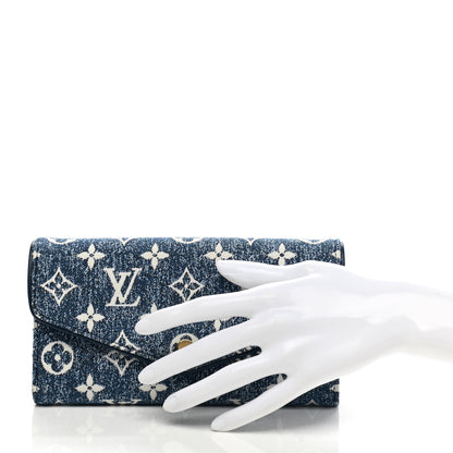 Louis Vuitton Monogram Jacquard Denim Sarah Wallet Bleu 2 of 8