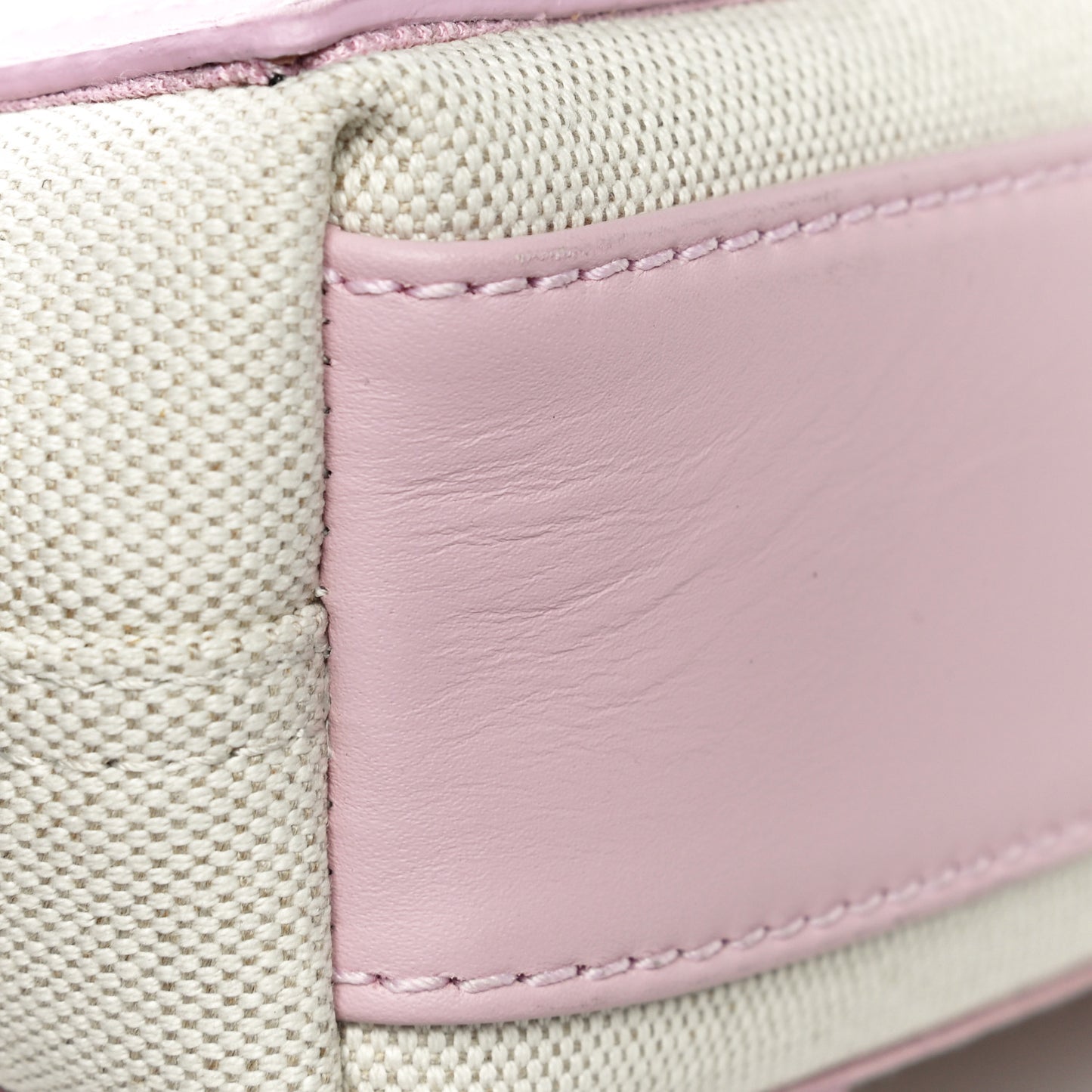 Cotton Canvas Satin Calfskin Navy Cabas XS Natural Pink