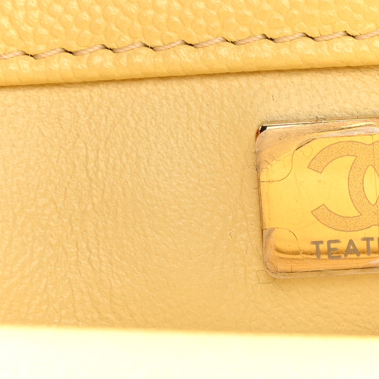 Caviar Quilted Mini Coco Handle Flap Yellow