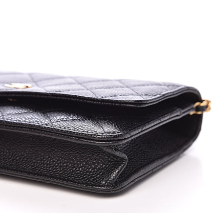 Chanel Caviar Quilted Wallet On Chain WOC Black 10 of 11