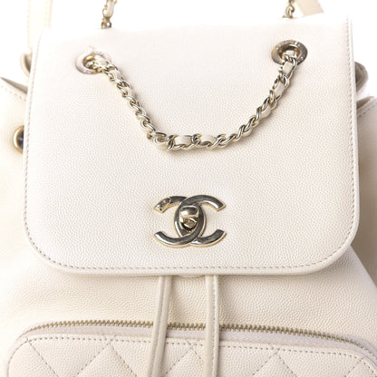 Chanel Caviar Quilted Business Affinity Backpack White 10 of 10