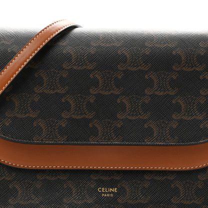 Celine Triomphe Canvas Lambskin Wallet On Strap Tan 8 of 11