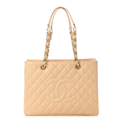 Chanel Caviar Quilted Grand Shopping Tote GST Beige 1 of 11