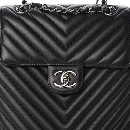Chanel Calfskin Chevron Quilted Small Urban Spirit Backpack Black 10 of 11