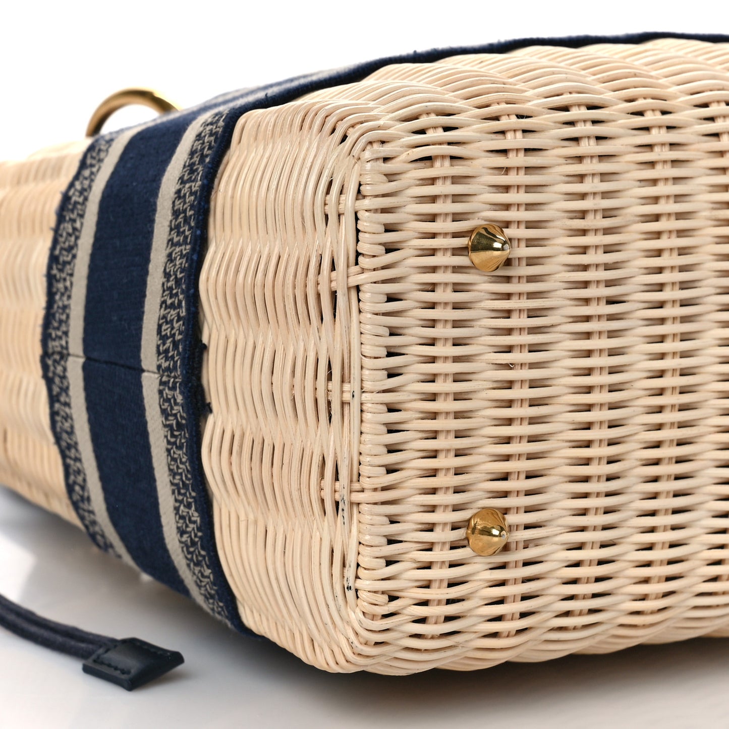 Wicker Oblique Medium Lady Dior Bag Blue