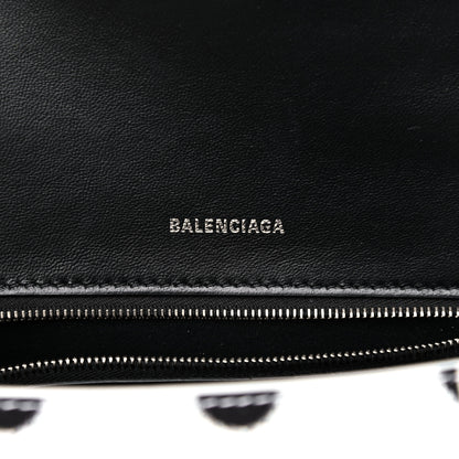 Balenciaga Smooth Calfskin Spray Polka Dot Small Hourglass Top Handle Bag White Black 6 of 9