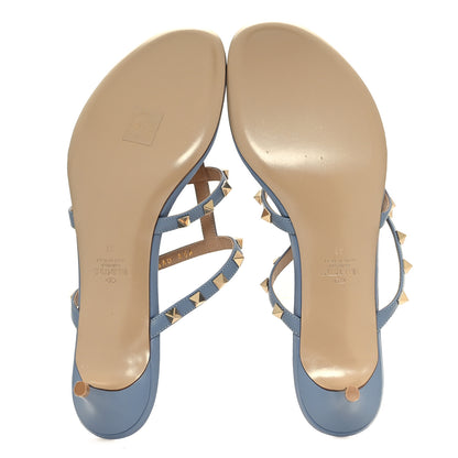 Valentino Garavani Calfskin Rockstud 50mm Flip Flop Thong Sandals 41 Niagara 5 of 9