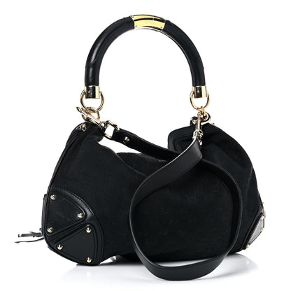 Gucci Monogram Medium Indy Top Handle Hobo Black 3 of 14