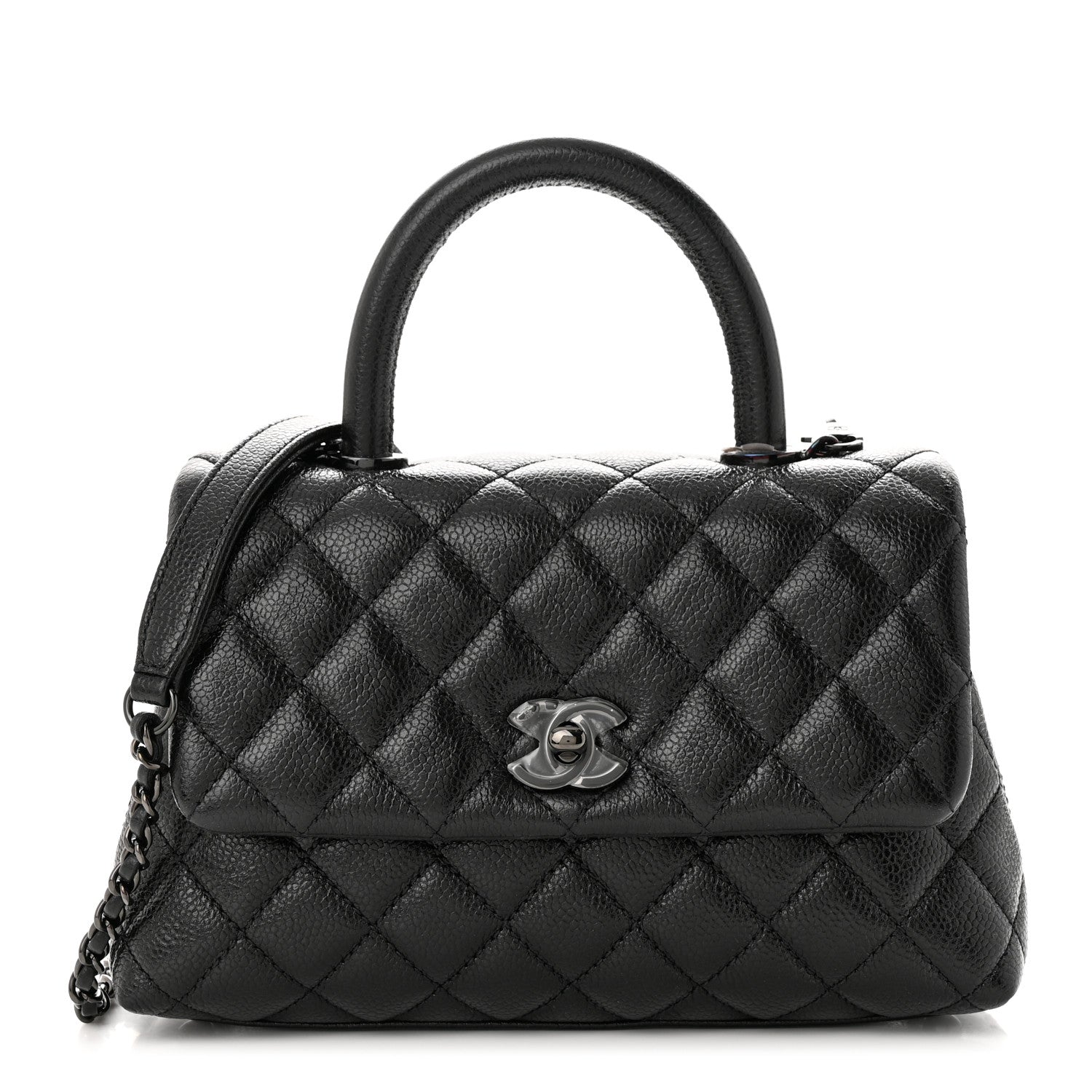 Chanel Caviar Quilted Mini Coco Handle Flap So Black 1 of 12