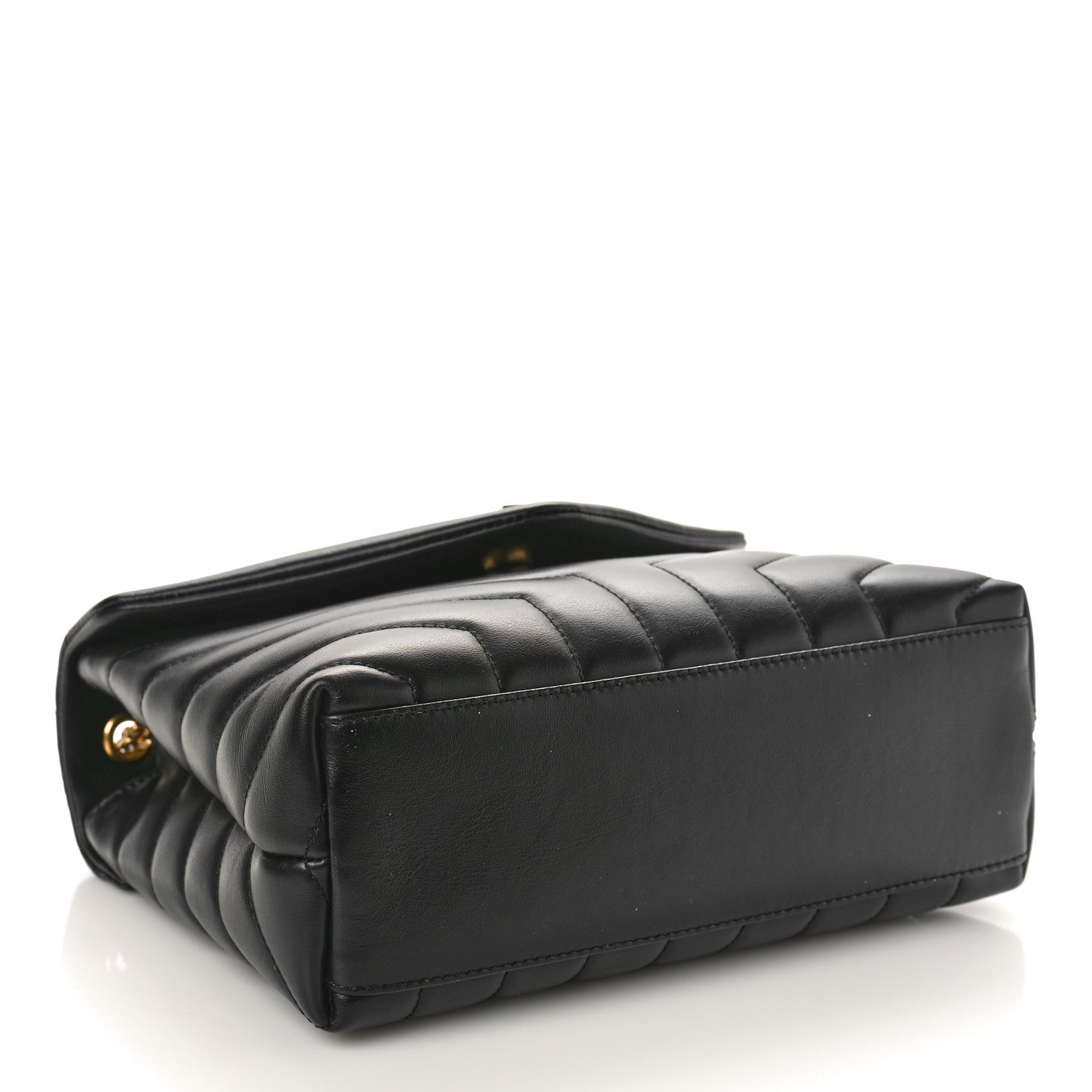 Saint Laurent SAINT LAURENT Calfskin Y Quilted Monogram Small Loulou Chain Satchel Black 4 of 8