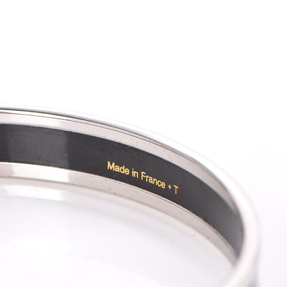 Hermes Enamel Printed Narrow Les Léopards Bracelet 65 Black 5 of 6