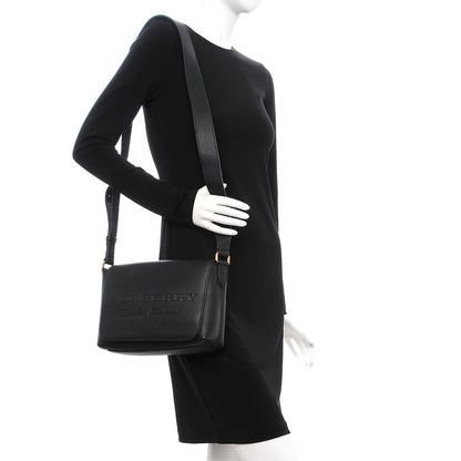 Burberry Grainy Calfskin Embossed Small Messenger Black 2 of 12