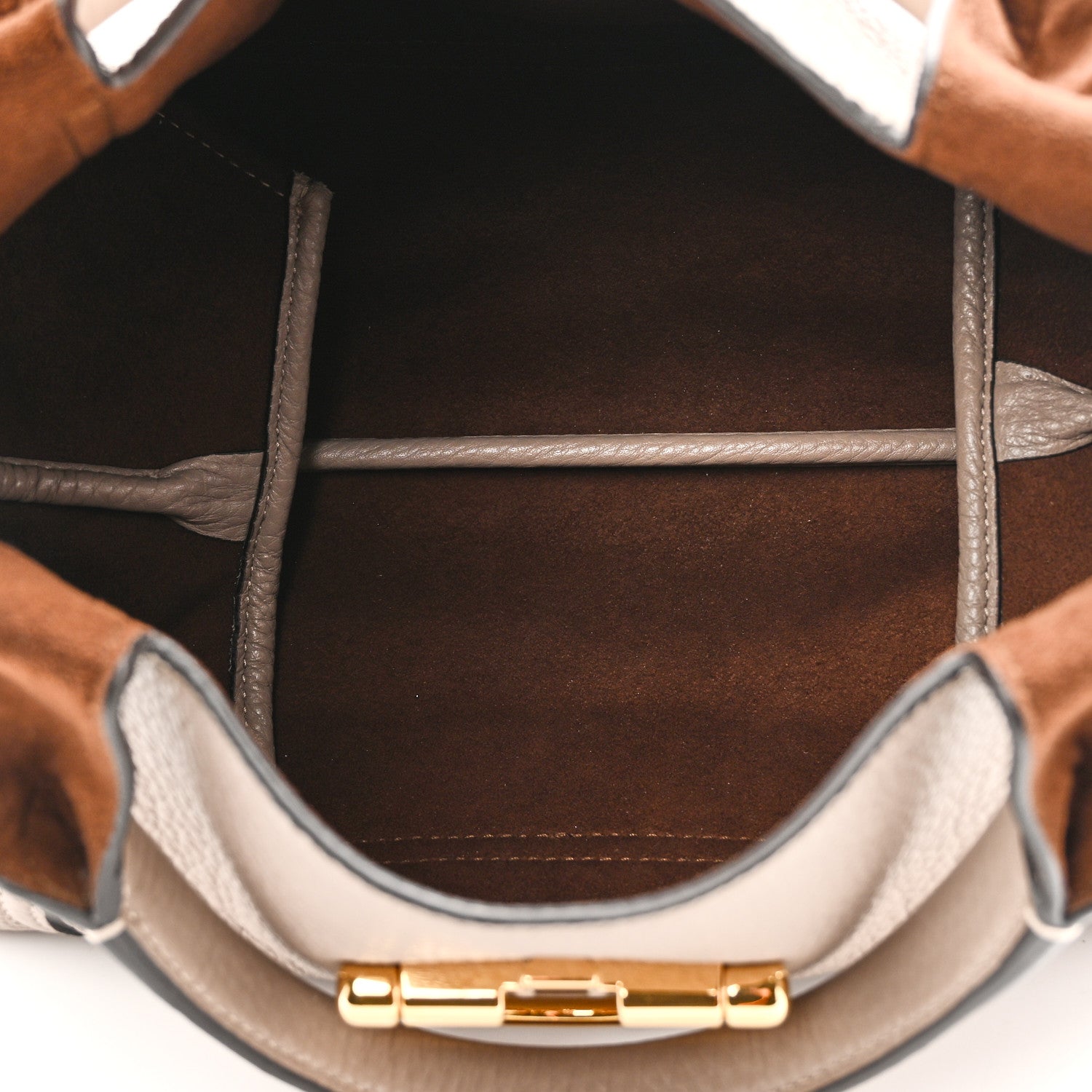 Gucci Grained Calfskin Softbit Medium Shoulder Bag Taupe Taupe 5 of 9