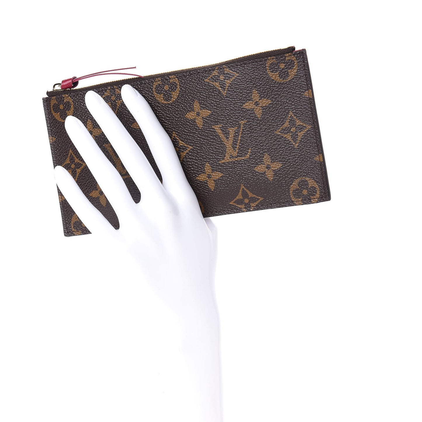 Monogram Felicie Chain Wallet Zippered Insert Fuchsia