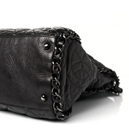 Chanel Metallic Calfskin Quilted Large Chain Me Hobo Dark Grey 6 of 8
