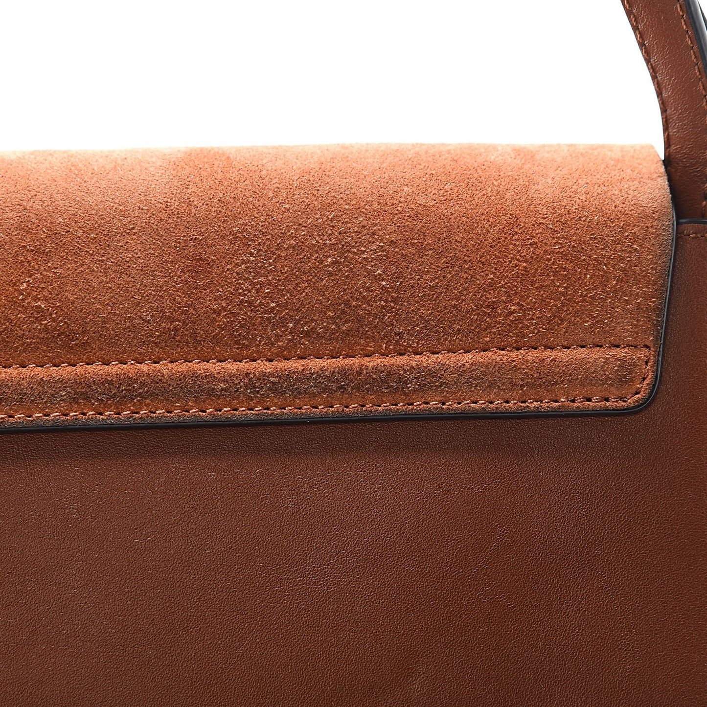 Suede Calfskin Small Faye Shoulder Bag Tobacco