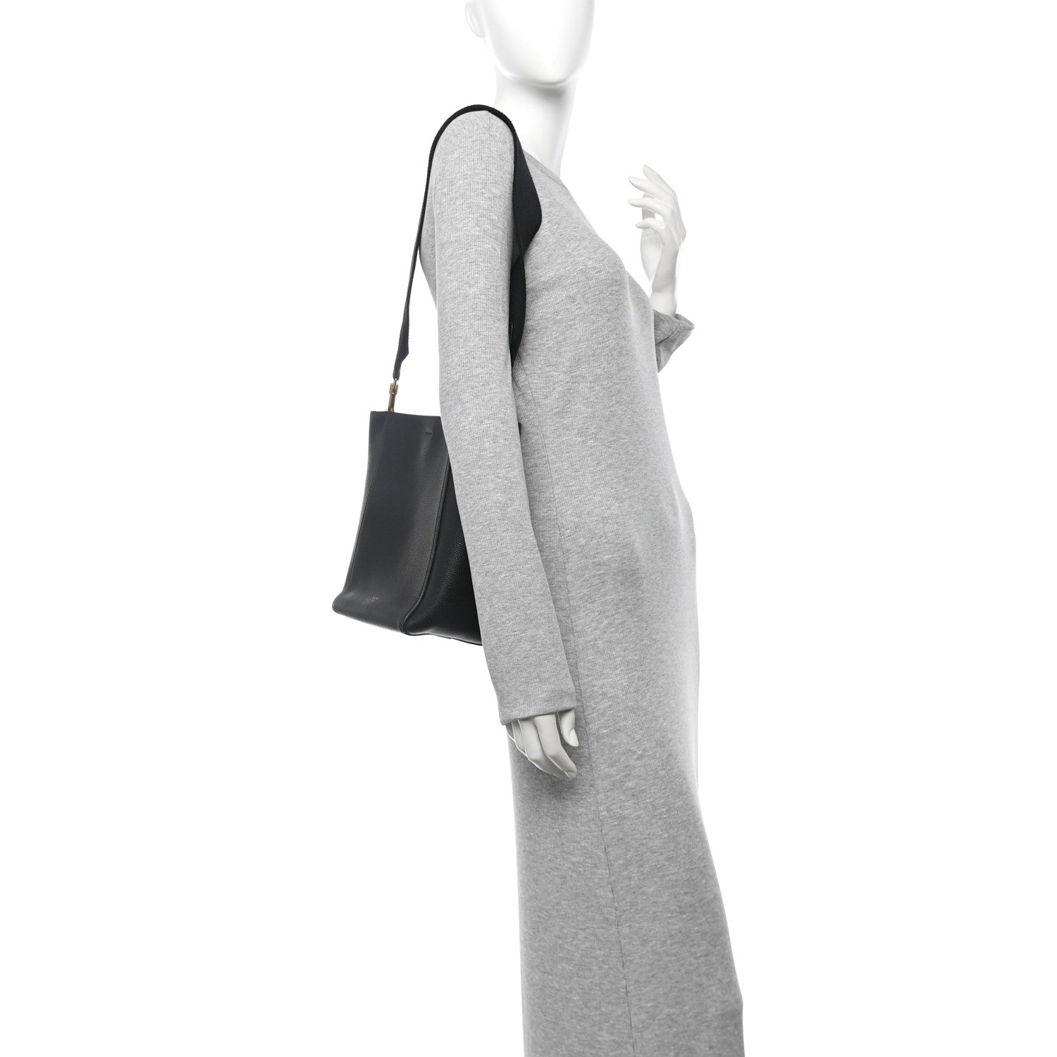 Celine Soft Grained Calfskin Small Sangle Bucket Bag Black 2 of 9