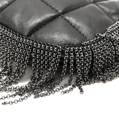 Chanel Lambskin Square Quilted Chain Fringe Pochette Black 10 of 10