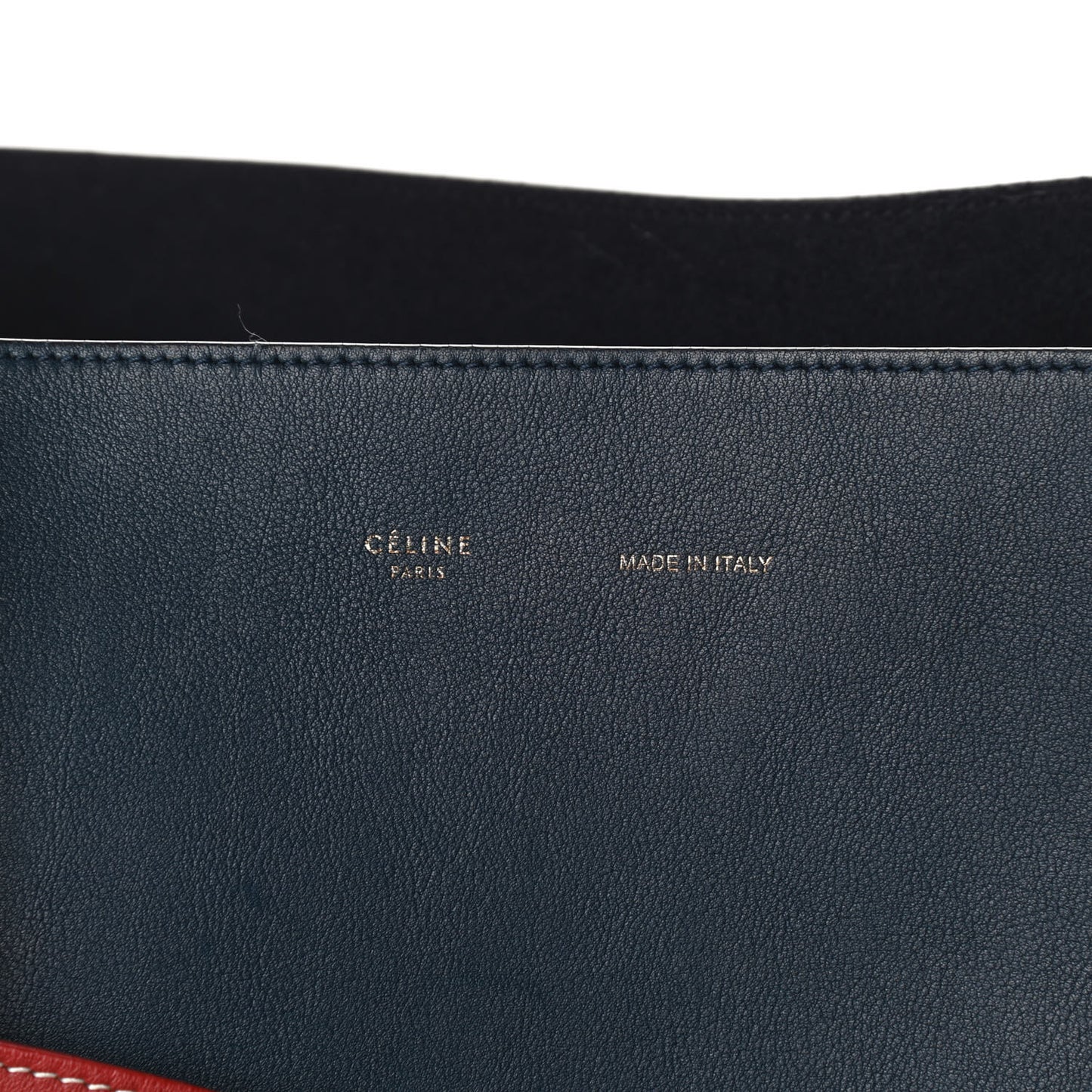 Shiny Smooth Calfskin Small Twisted Cabas Navy Black