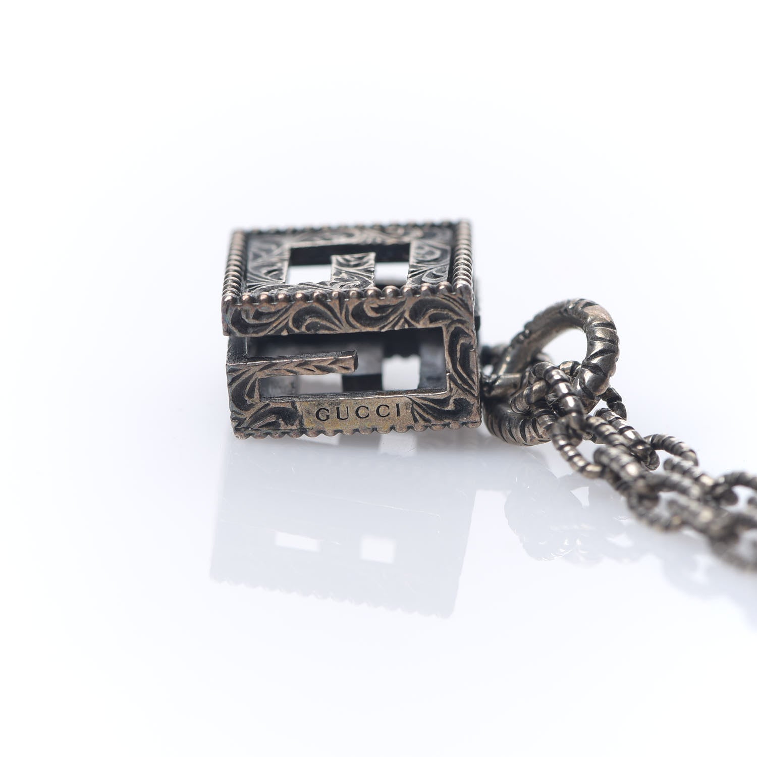 Gucci Sterling Silver G-Cube Pendant Necklace 6 of 6