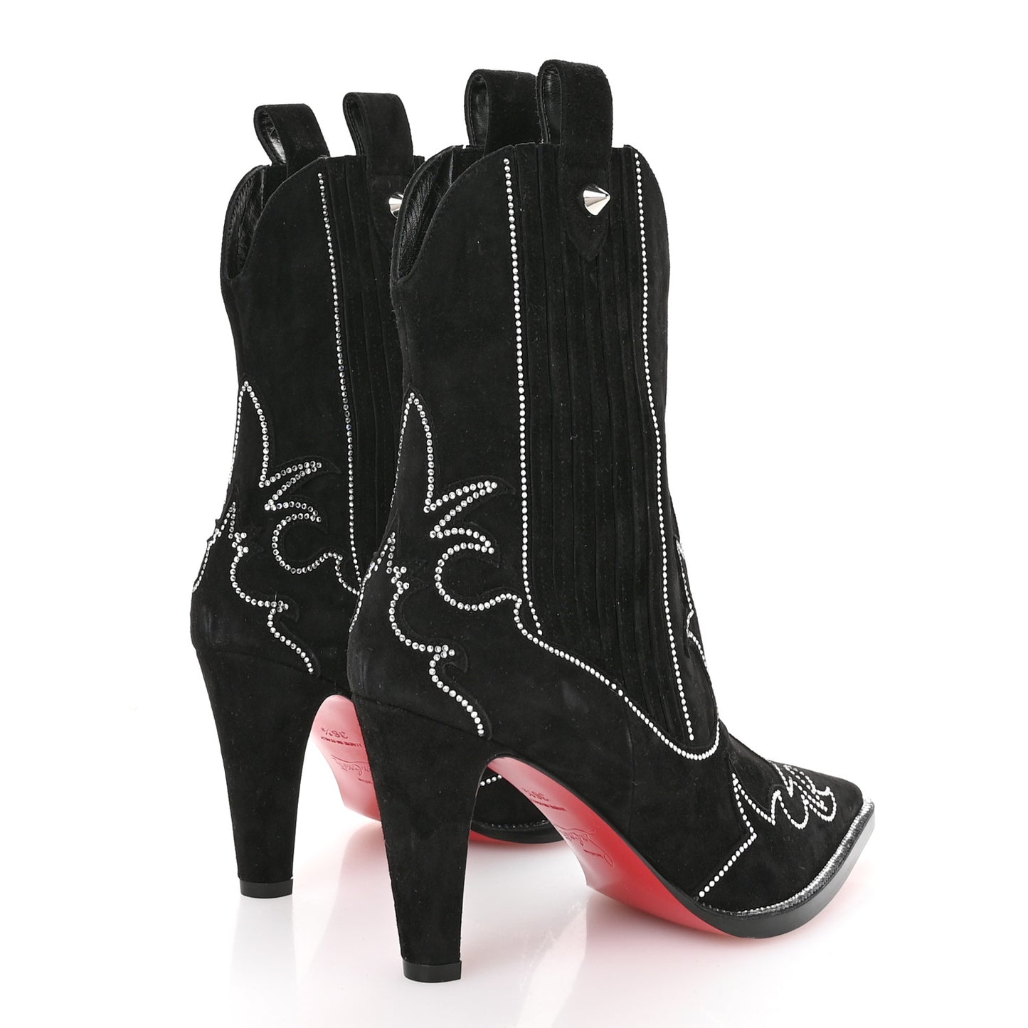 Suede Crystal Santigag Strass 85 Ankle Boots 36.5 Black