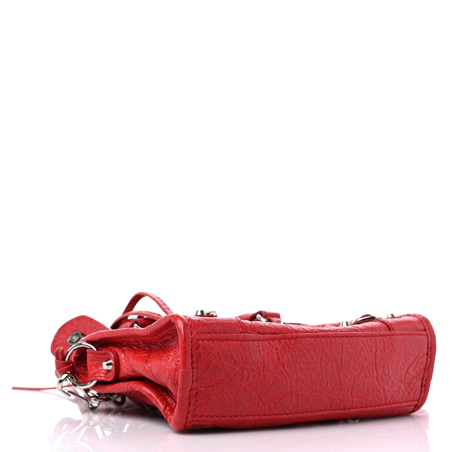 Balenciaga Agneau Classic Silver Hardware Nano City Rouge Groseille 5 of 10