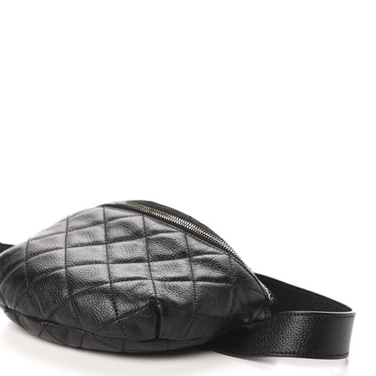 Chanel Grained Calfskin Quilted Waist Belt Bag Black 9 of 12