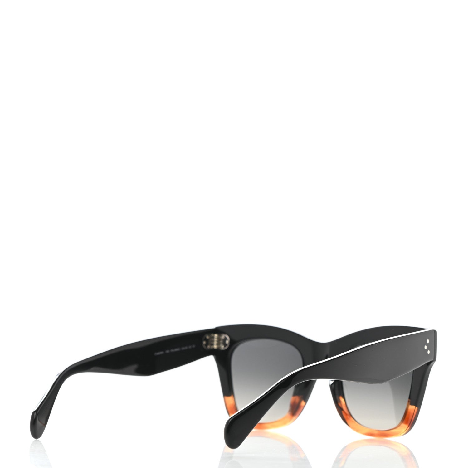 Celine Acetate Polarized Cat Eye Sunglasses CL4004IN Havana Black 4 of 7