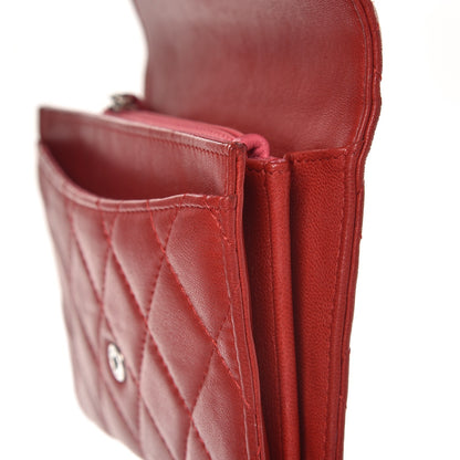 Chanel Lambskin Quilted Small Flap Wallet Red 10 of 15