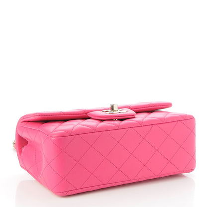 Chanel Lambskin Quilted Mini Rectangular Flap Fuchsia 4 of 8