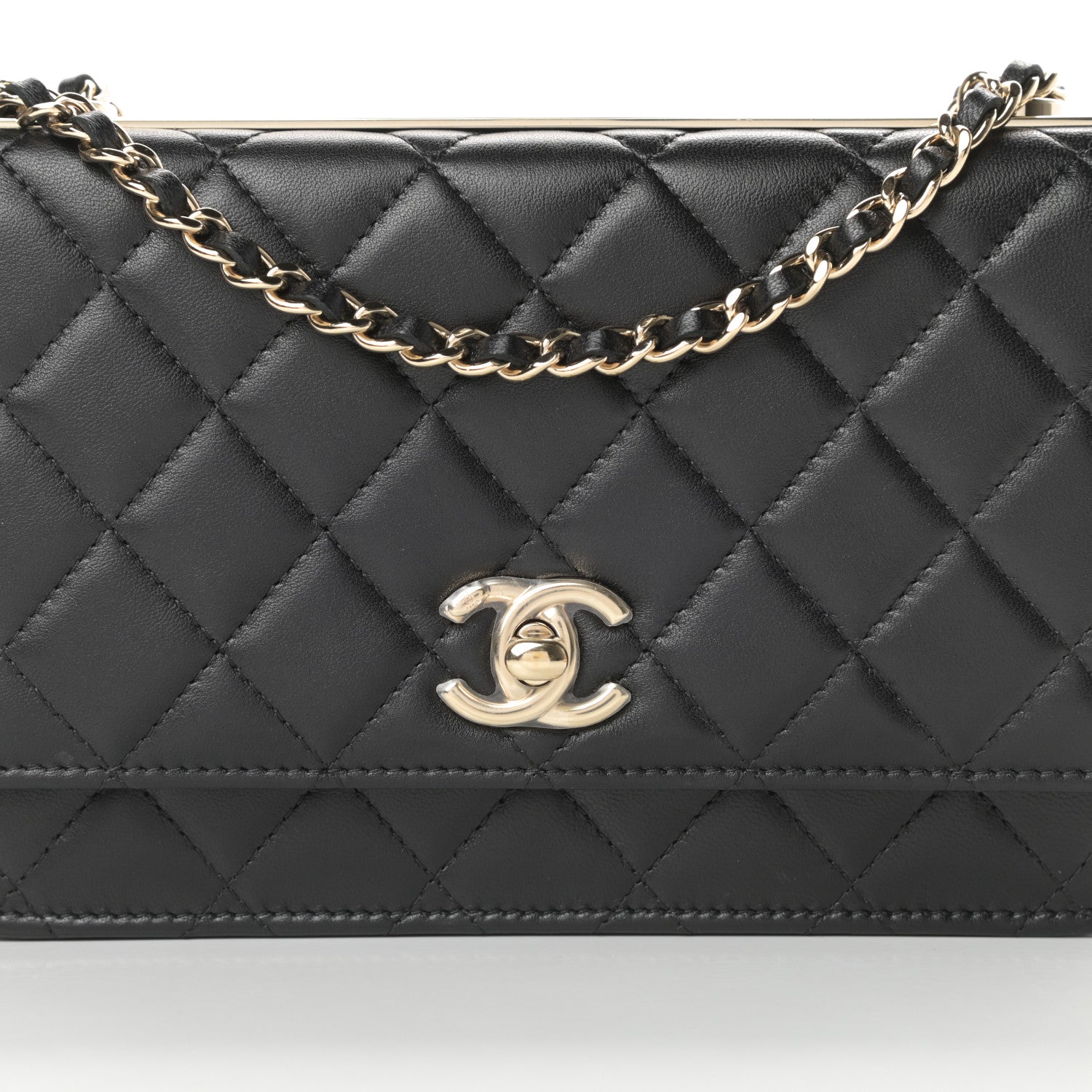 Chanel Lambskin Quilted Trendy CC Wallet On Chain WOC Black 9 of 12