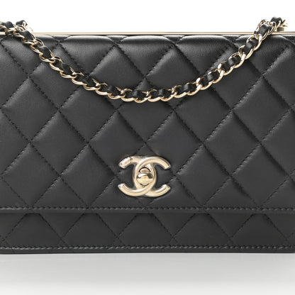 Chanel Lambskin Quilted Trendy CC Wallet On Chain WOC Black 9 of 12