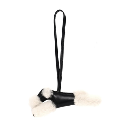 Hermes Milo Lambskin Shearling Budy Charm Black 1 of 4