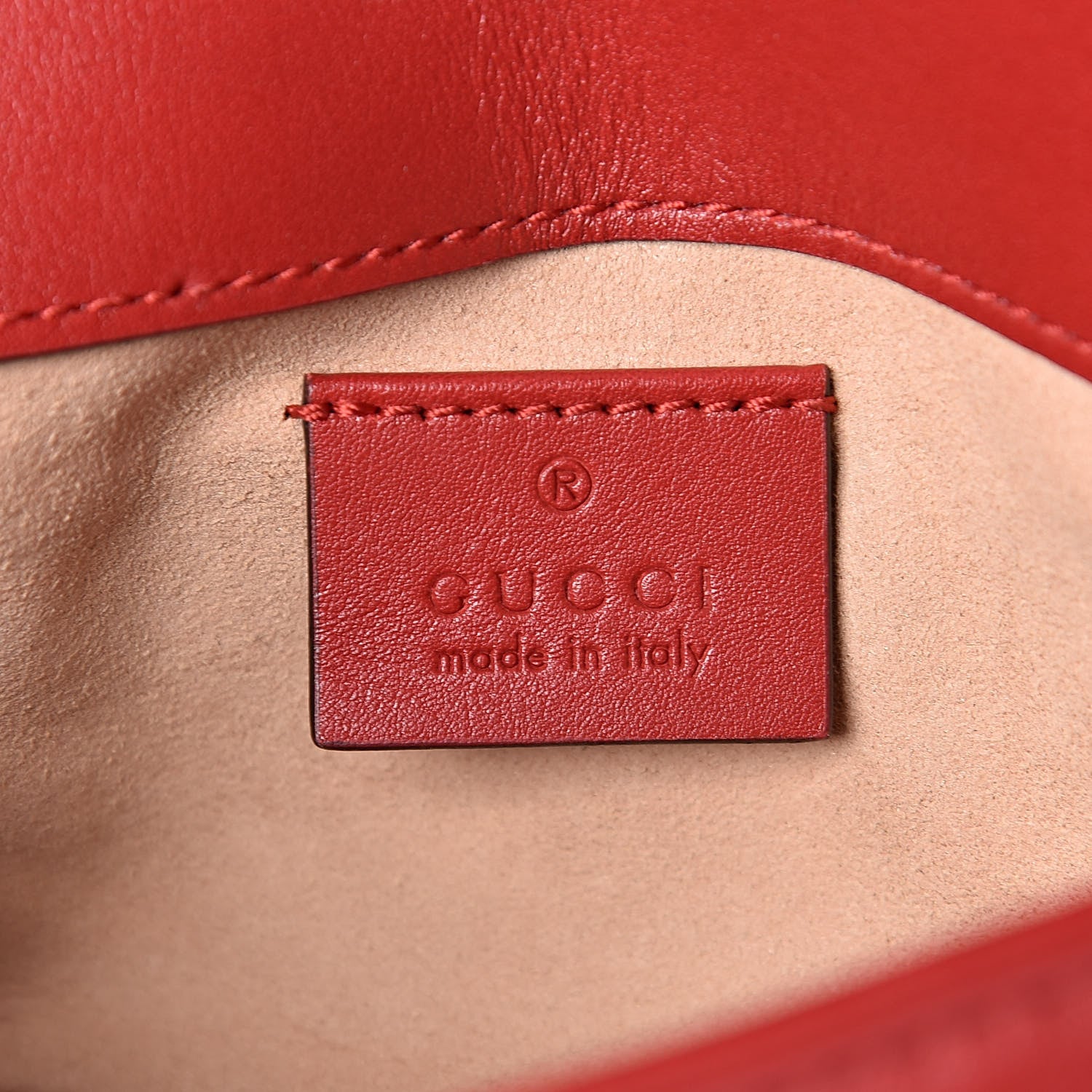 Gucci Calfskin Matelasse Super Mini GG Marmont Shoulder Bag Hibiscus Red 6 of 11
