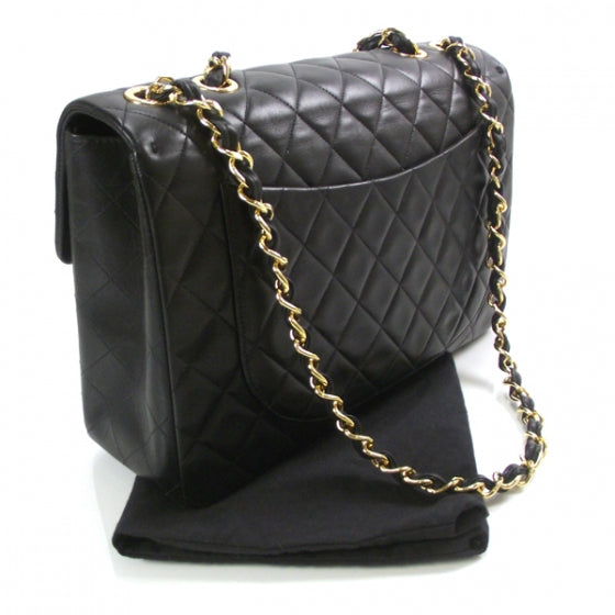 Lambskin XL Jumbo Flap Black