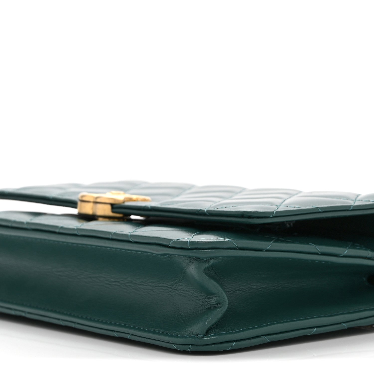 Chanel Calfskin Quilted Perfect FIt Wallet On Chain WOC Green 11 of 12