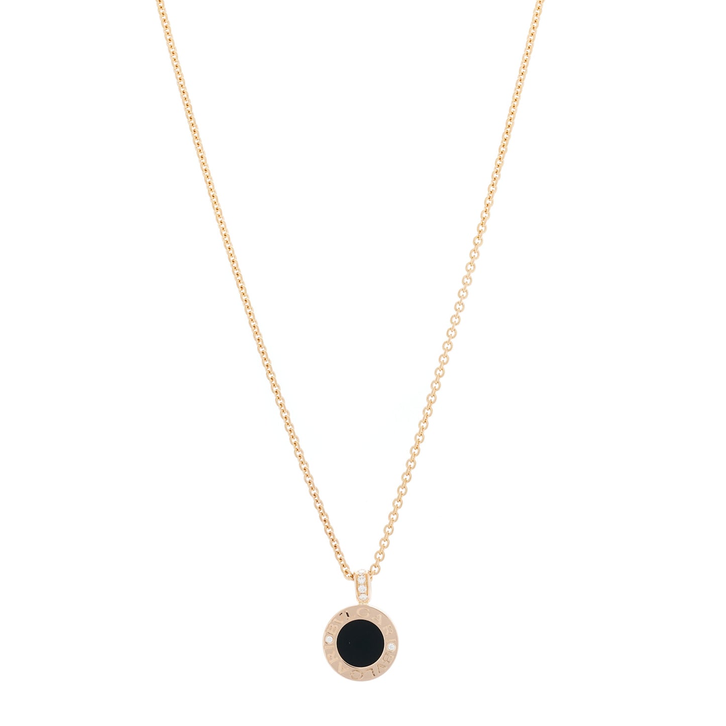 18K Rose Gold Diamond Black Onyx Mother of Pearl BVLGARI BVLGARI Pendant Necklace