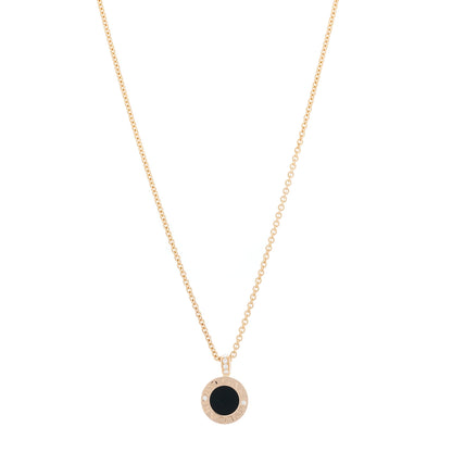 Bulgari 18K Rose Gold Diamond Black Onyx Mother of Pearl BVLGARI BVLGARI Pendant Necklace 1 of 7