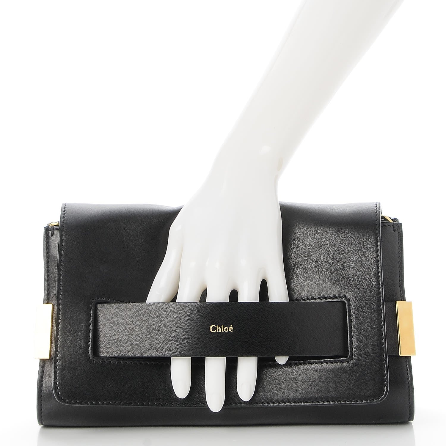 Chloe Lambskin Medium Elle Chain Clutch Black 3 of 9