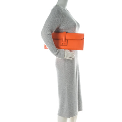 Hermes Lambskin Jige Elan 35 Clutch Orange 2 of 8