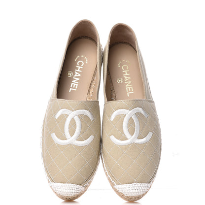 Chanel Fabric Biarritz CC Espadrilles 39 White Beige 5 of 11