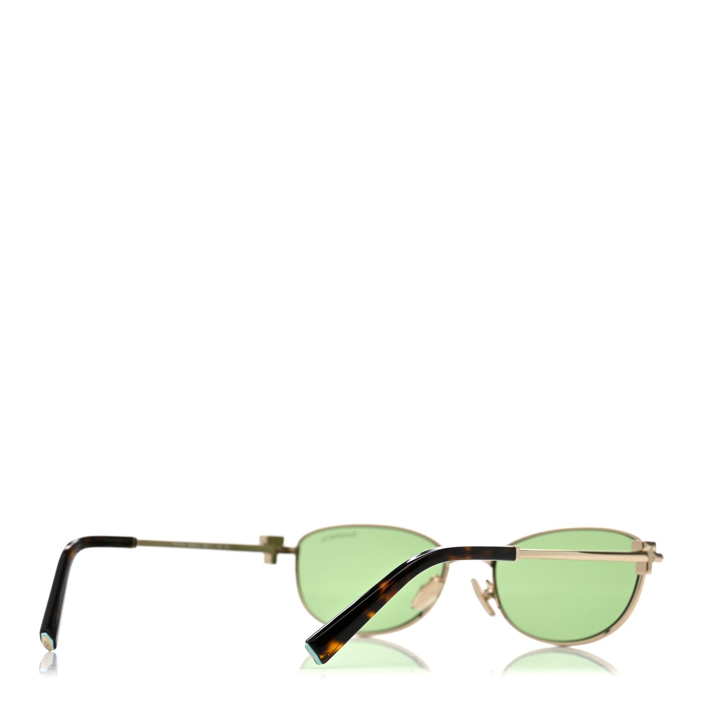 Metal T Oval Sunglasses TF3115 Gold Green