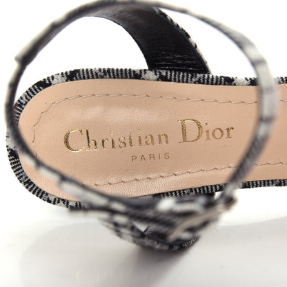 Christian Dior Canvas Tartan Gang Ankle Strap Slingback Pumps 36.5 Black 8 of 10