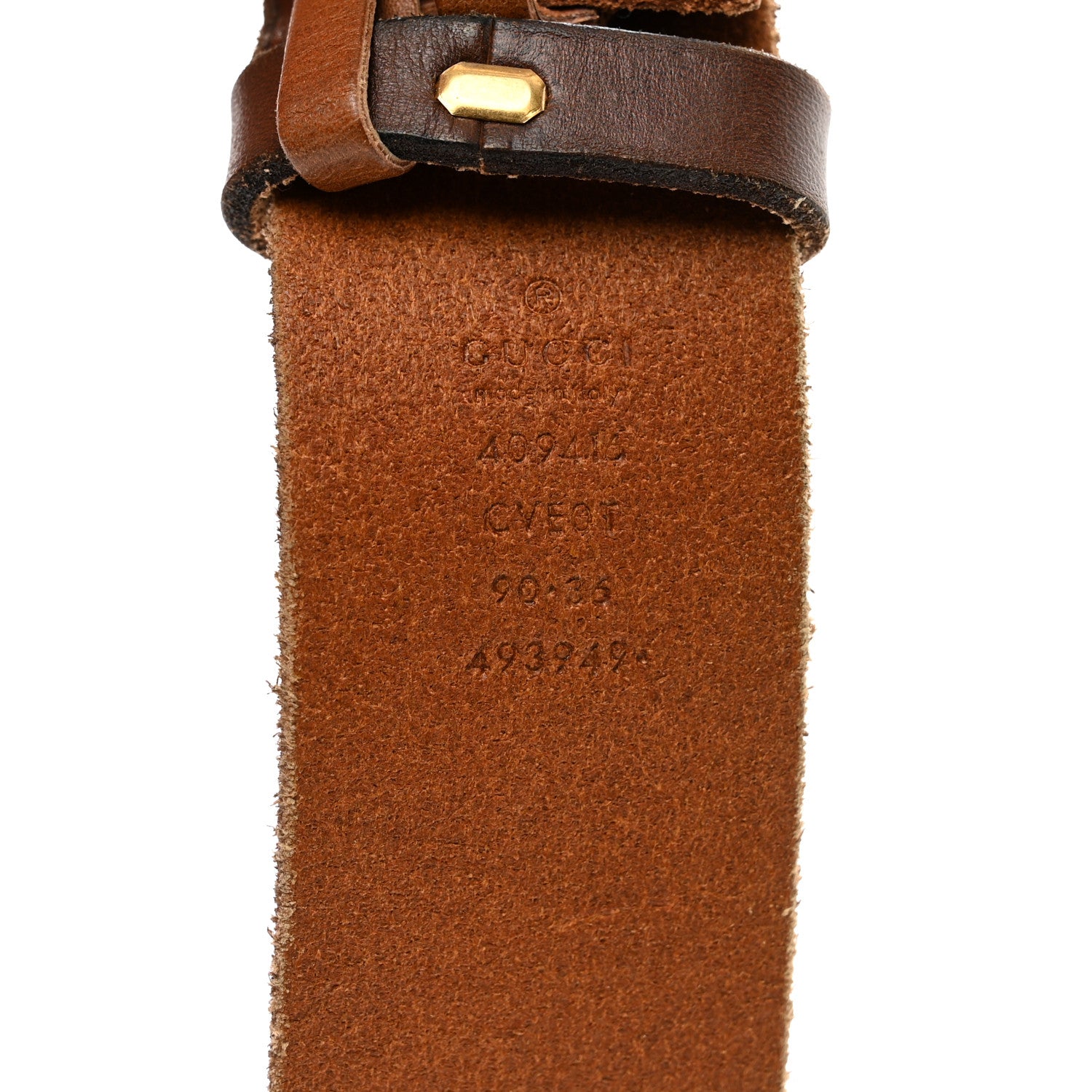 Gucci Faded Calfskin Double G 40mm Belt 90/36 Cuir 3 of 4