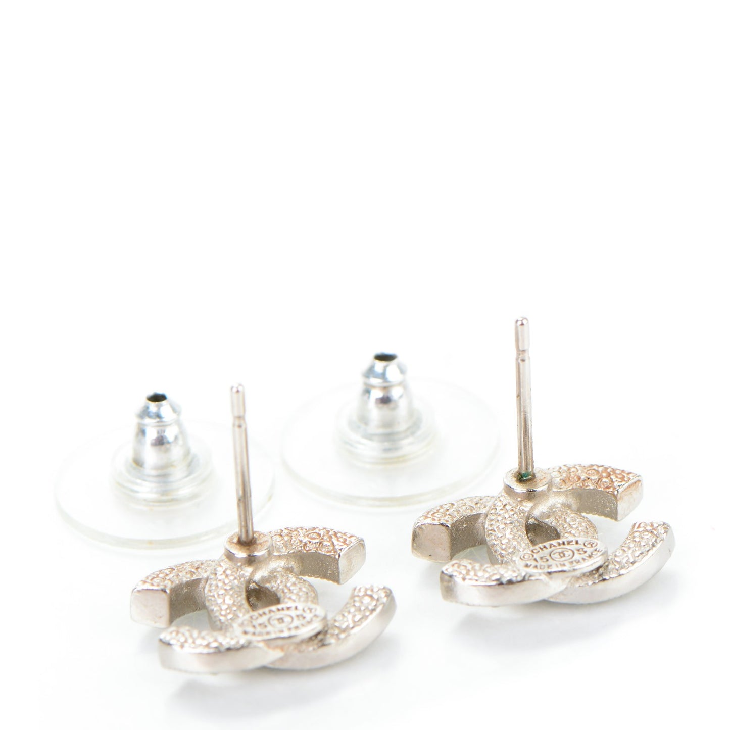 Crystal CC Earrings Silver