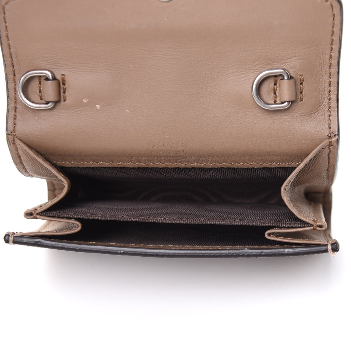GG Supreme Monogram Dionysus Coin Purse Taupe
