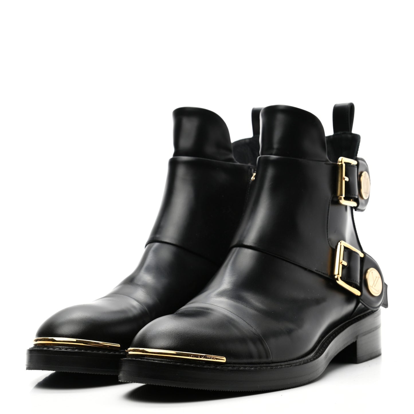 Calfskin Valley Flat Ankle Boots 37 Black